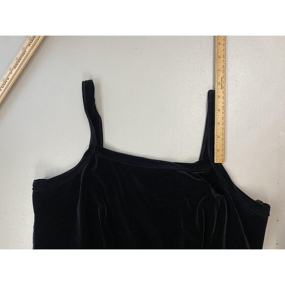 Gothic Romance Velvet & Lace Maxi Slip Dress 2X Blue Black 90s Rocket Candy - Picture 9 of 13